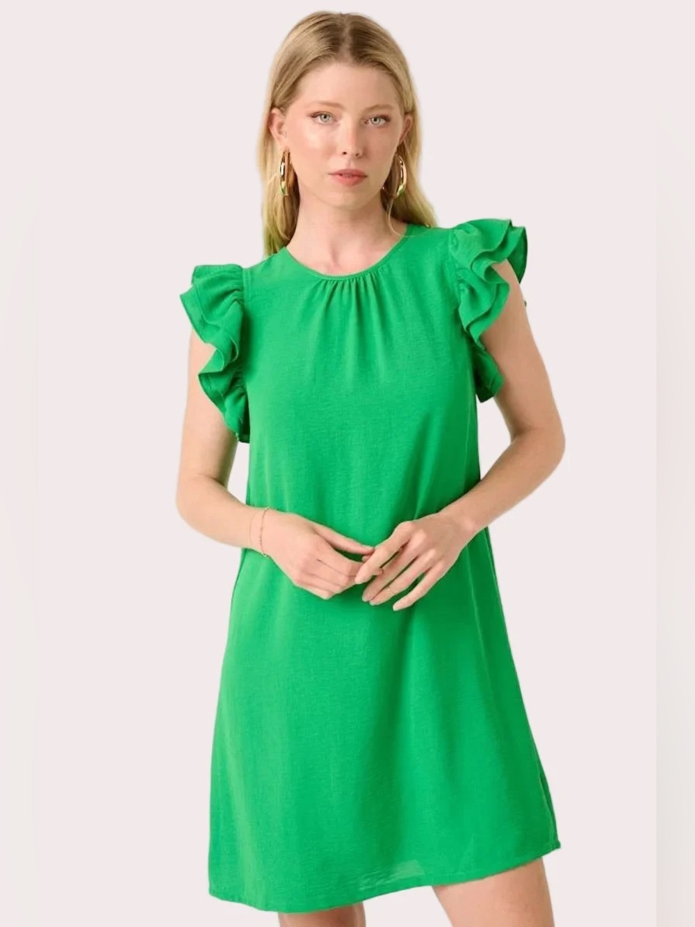 Flutter Sleeve Shift Dress